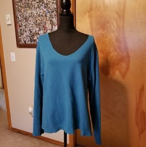 Womens teal cotton sweater